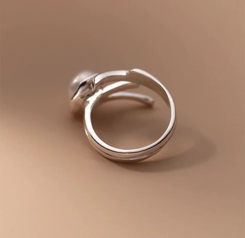 Bague en perle d'argent