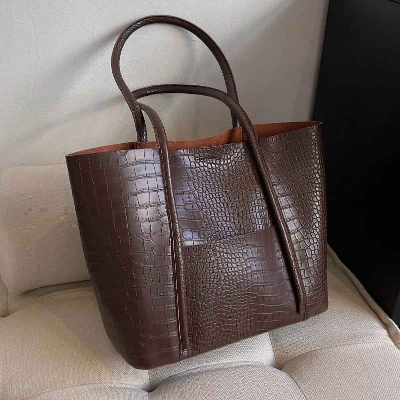 Blanca™ | Sac à bandoulière vintage en cuir de crocodile brun