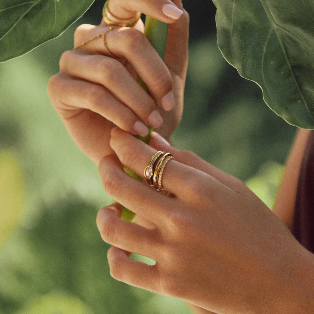 Bague en or 18K avec perles