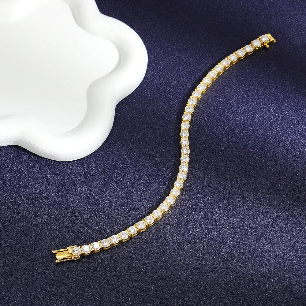 Bracelet Tennis Moissanite en argent 925 avec zircon