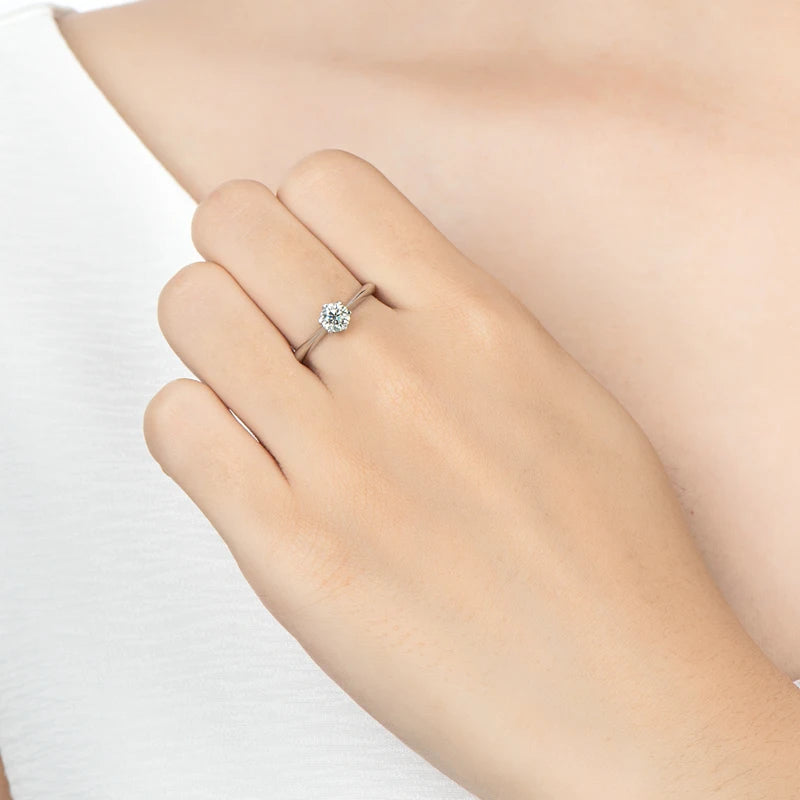 Bague Solitaire en argent 925 avec zircon