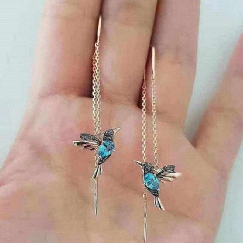 Boucles d'oreilles Kolibri en émail et zircon