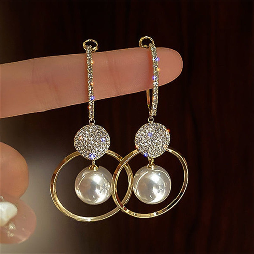 Boucles d'oreilles pendantes en perles nacrées faites à la main, édition spéciale