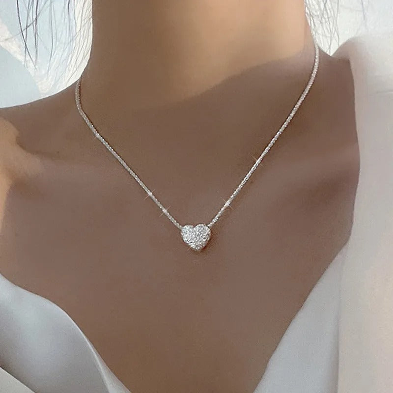 Collier en argent 925 avec cœur gravé