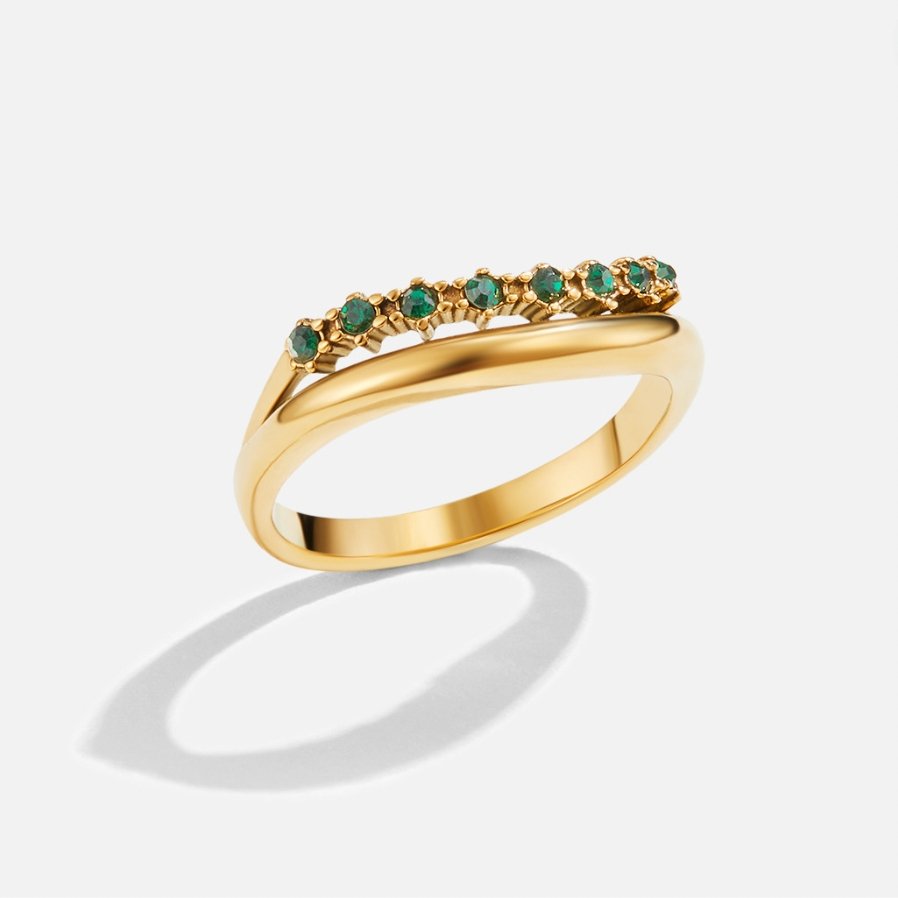 Marissa Emerald Green Layered Ring (bague superposée vert émeraude)