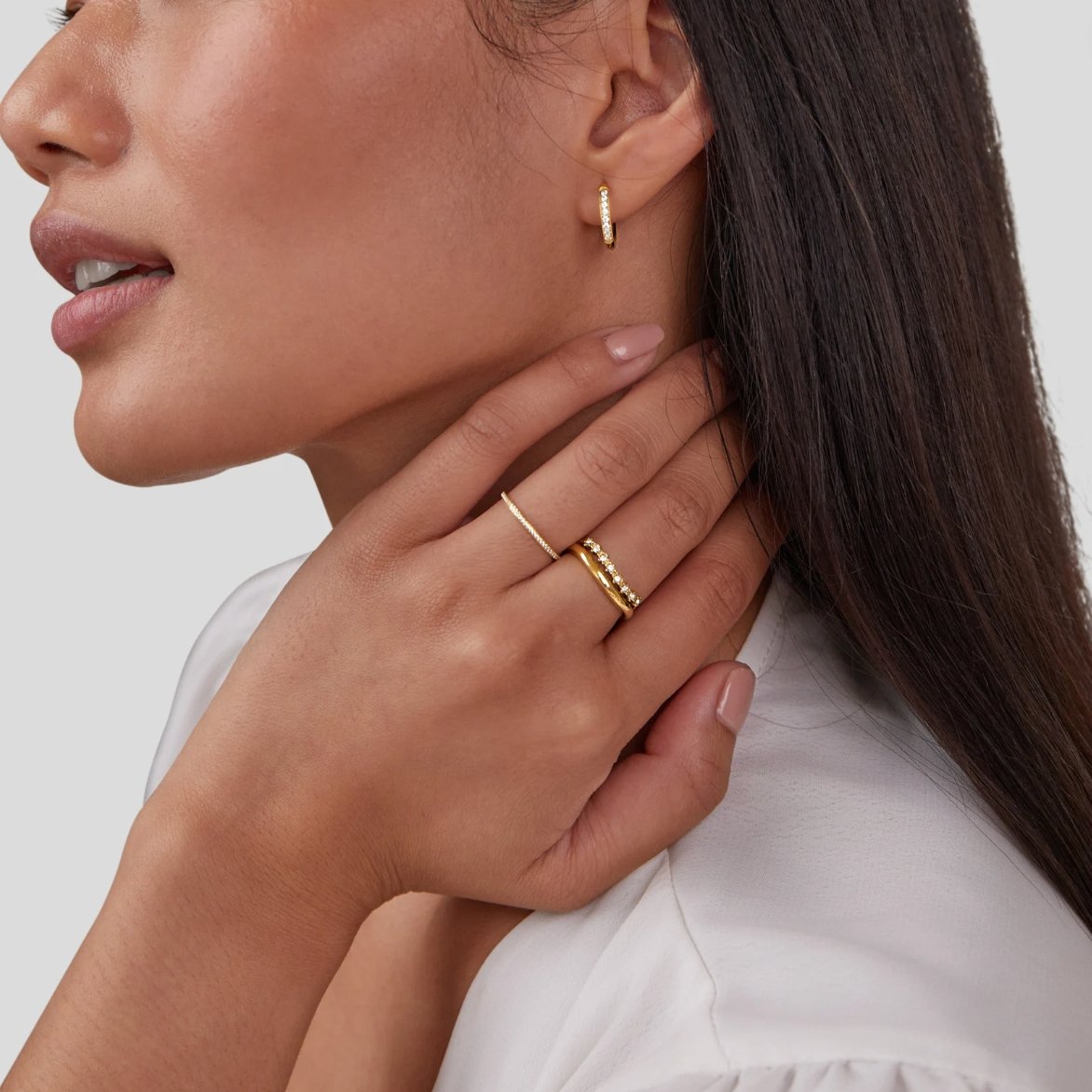 Bague superposée en cristal blanc Marissa