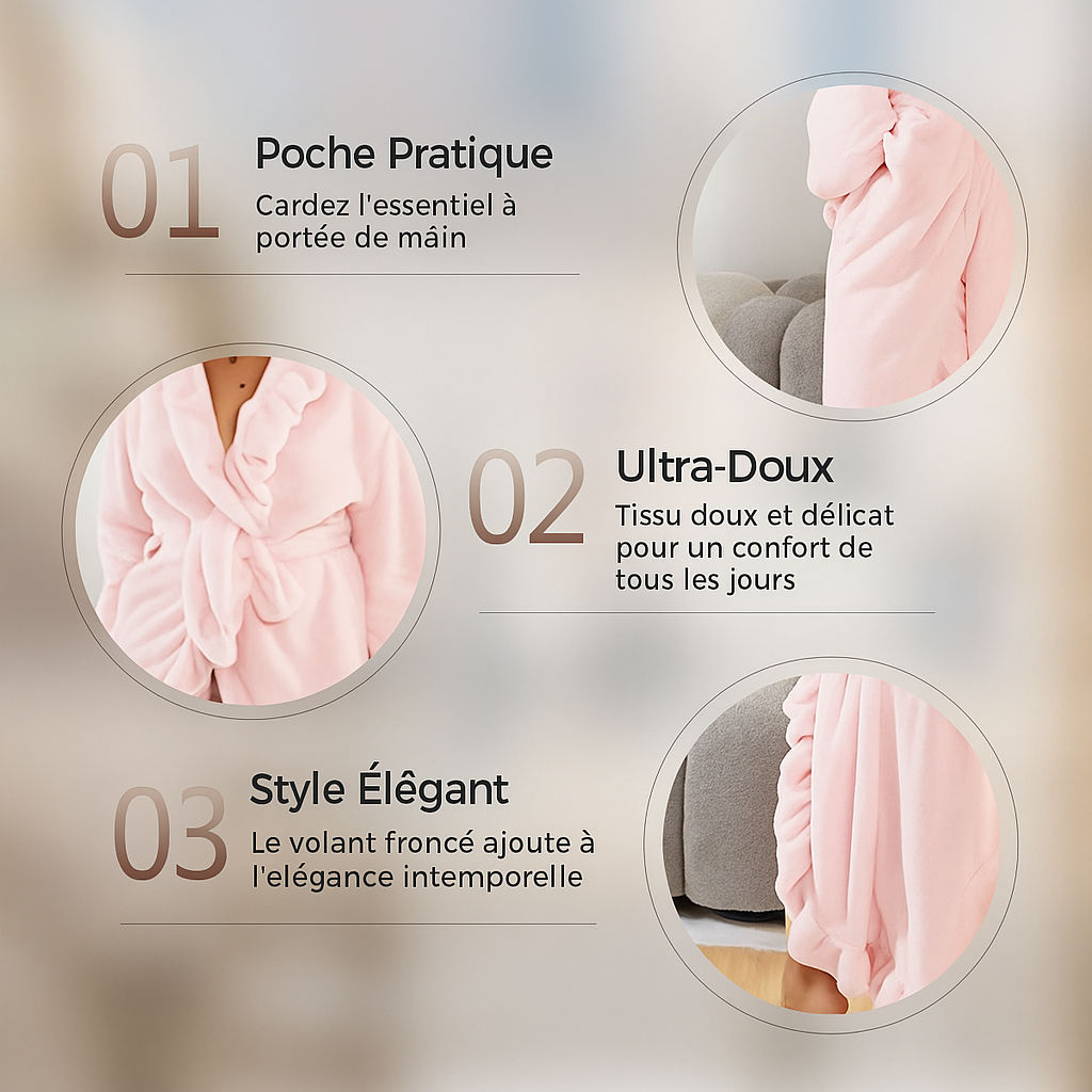 Peignoir à Tissu Ultra-Doux, Élégance & Confort Quotidien