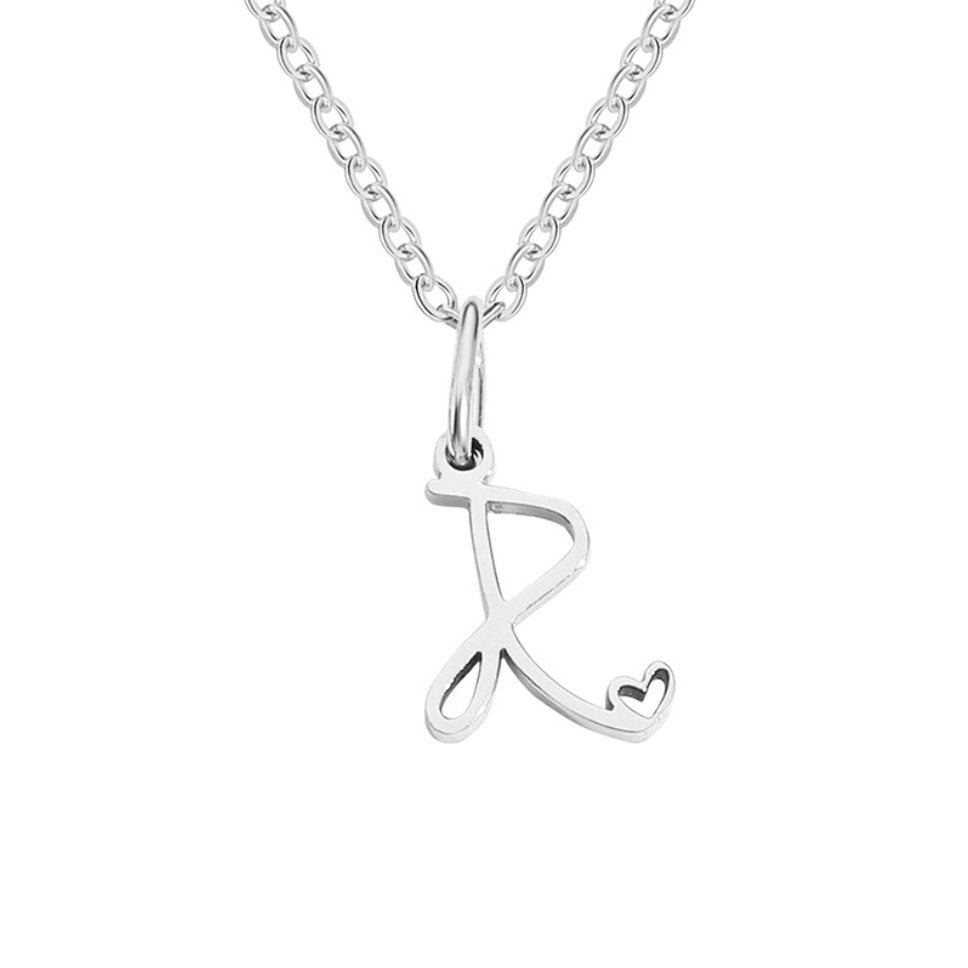 Collier en Cœur avec Lettre en Argent