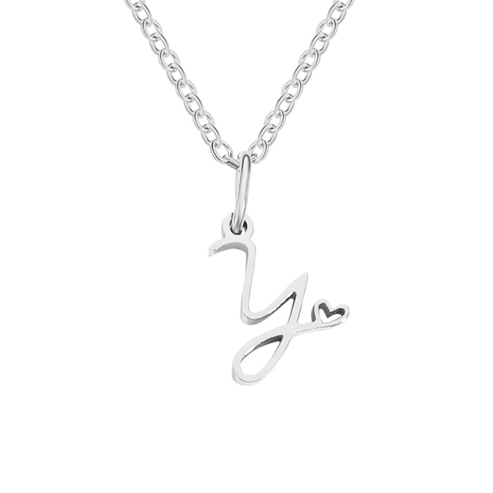 Collier en Cœur avec Lettre en Argent