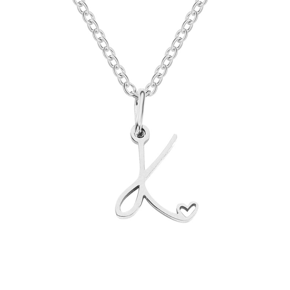 Collier en Cœur avec Lettre en Argent