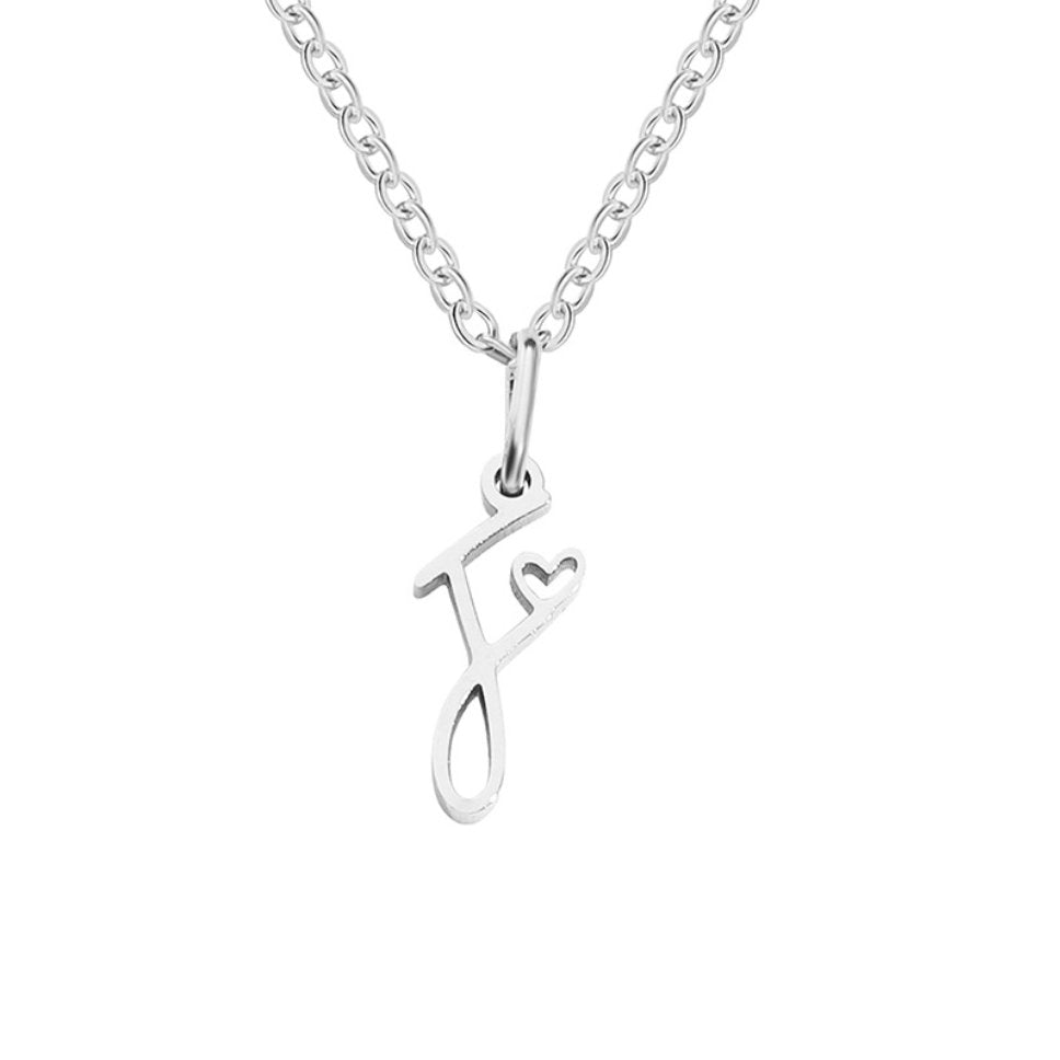 Collier en Cœur avec Lettre en Argent