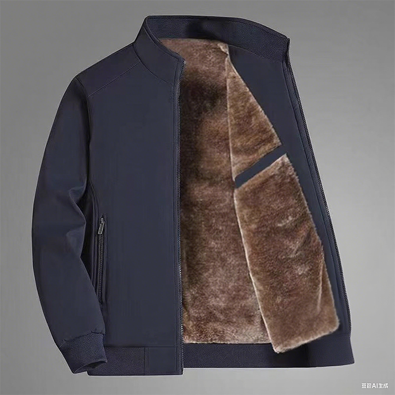 Veste zippée chaude unie pour homme – 💪 Anti-froissement, coupe-vent, imperméable à la pluie et à la neige !